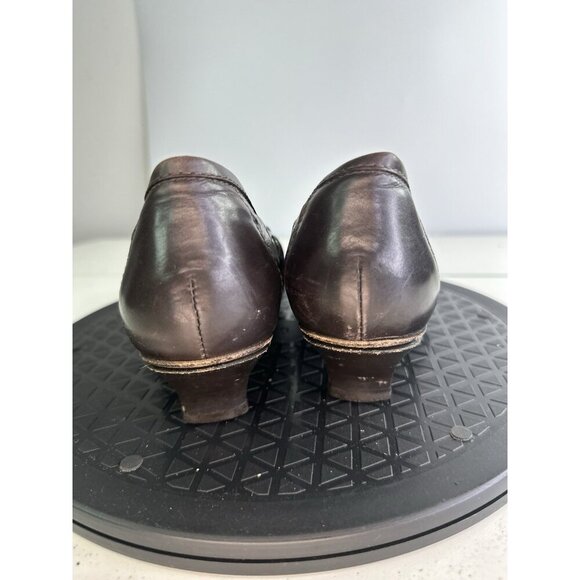 Donald J Pliner Croc Embossed Kitten Heels Brown Sz 6.5 M - Picture 4 of 8